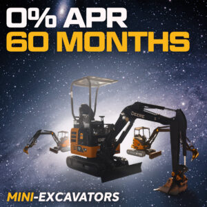 John Deere compact excavator financing offer with 0% APR for 60 months on eligible new machines